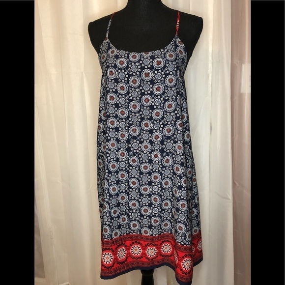 Everly Printed, lined, casual Dress T straps in back Size S - Picture 1 of 7